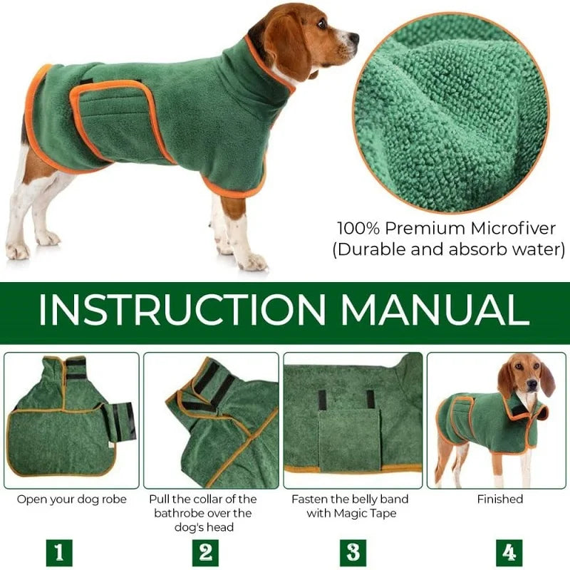 Dog Bathrobe Higly Absorbent